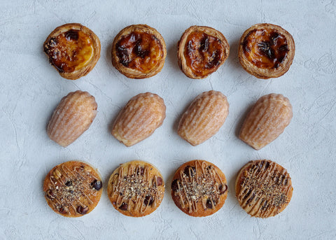 Pastel de Nata, Madeleine en Hazelnoot cake
